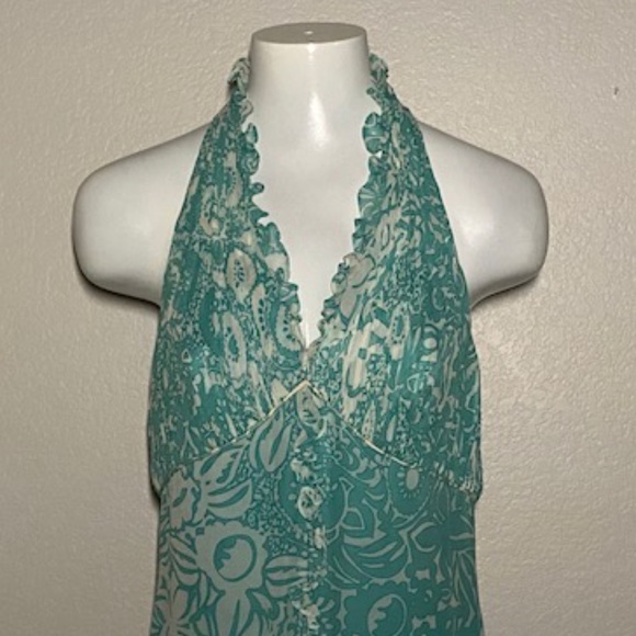 NWOT Bagley Mischka Silk Halter Dress Size 8 - Picture 3 of 13